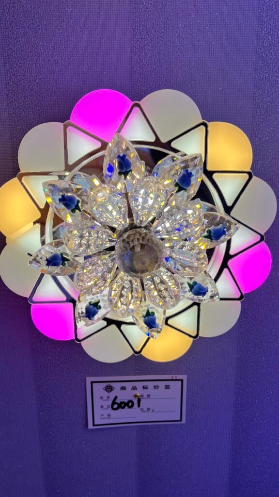 Luxury Crystal LED Chandelier – Floral Multicolor Design