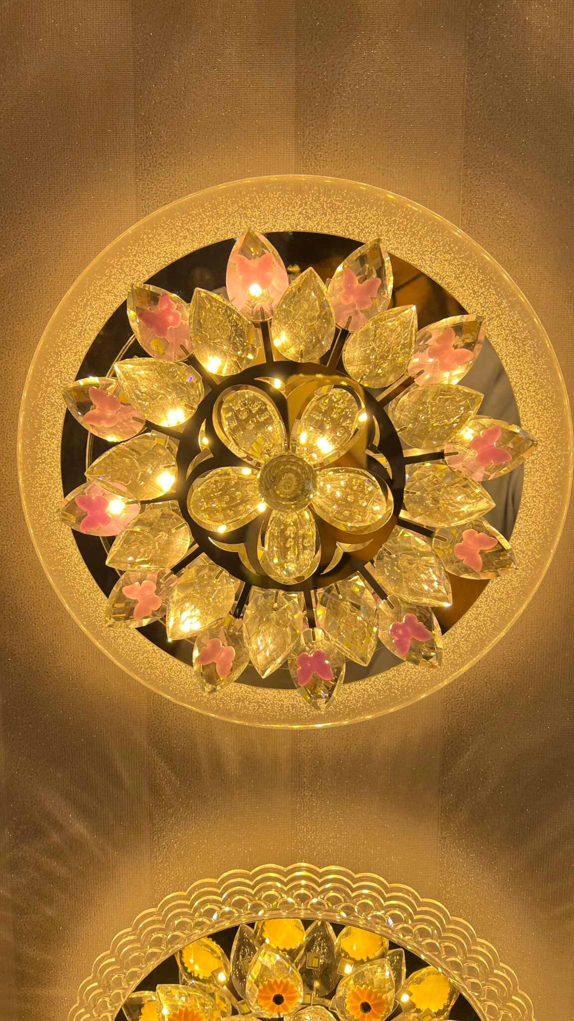 Floral Crystal LED Ceiling Light – Elegant Flush Mount Design