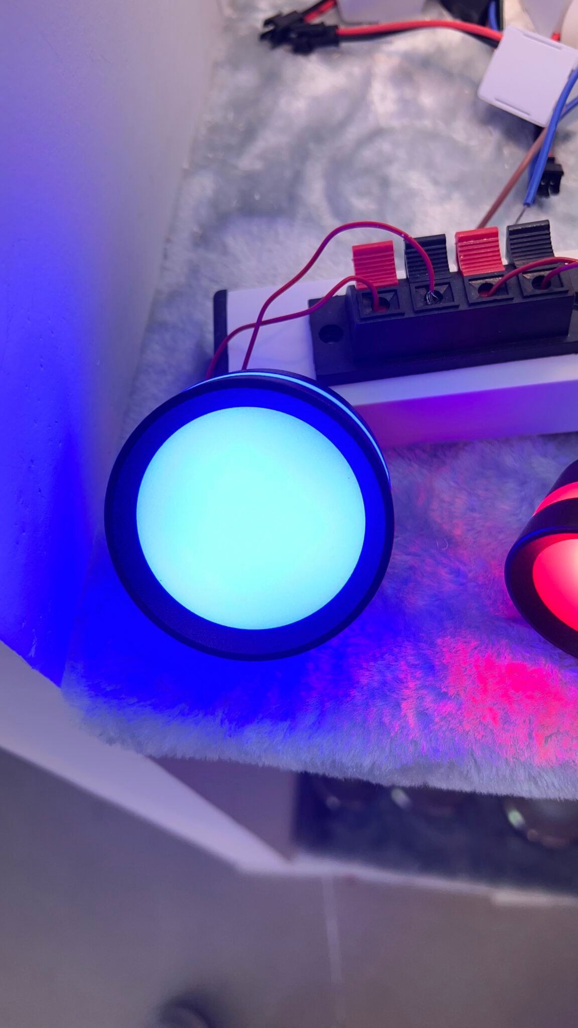 Modern Black & Blue LED Wall Light – Soft Glow Design