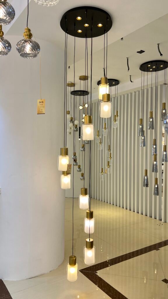 Luxury Frosted Glass LED Pendant Light – Gold Finish