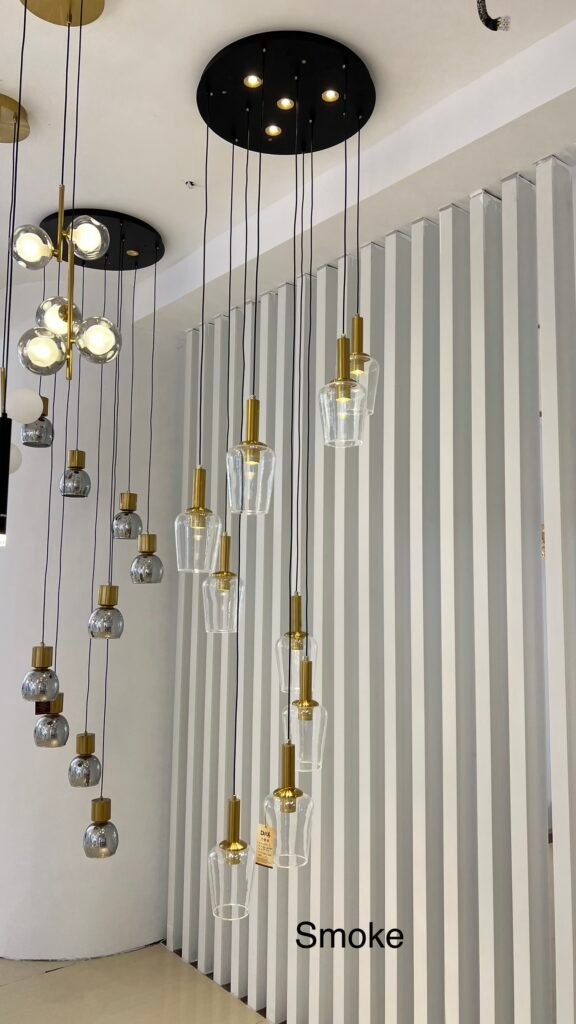 Modern Clear Glass LED Pendant Light – Gold Finish