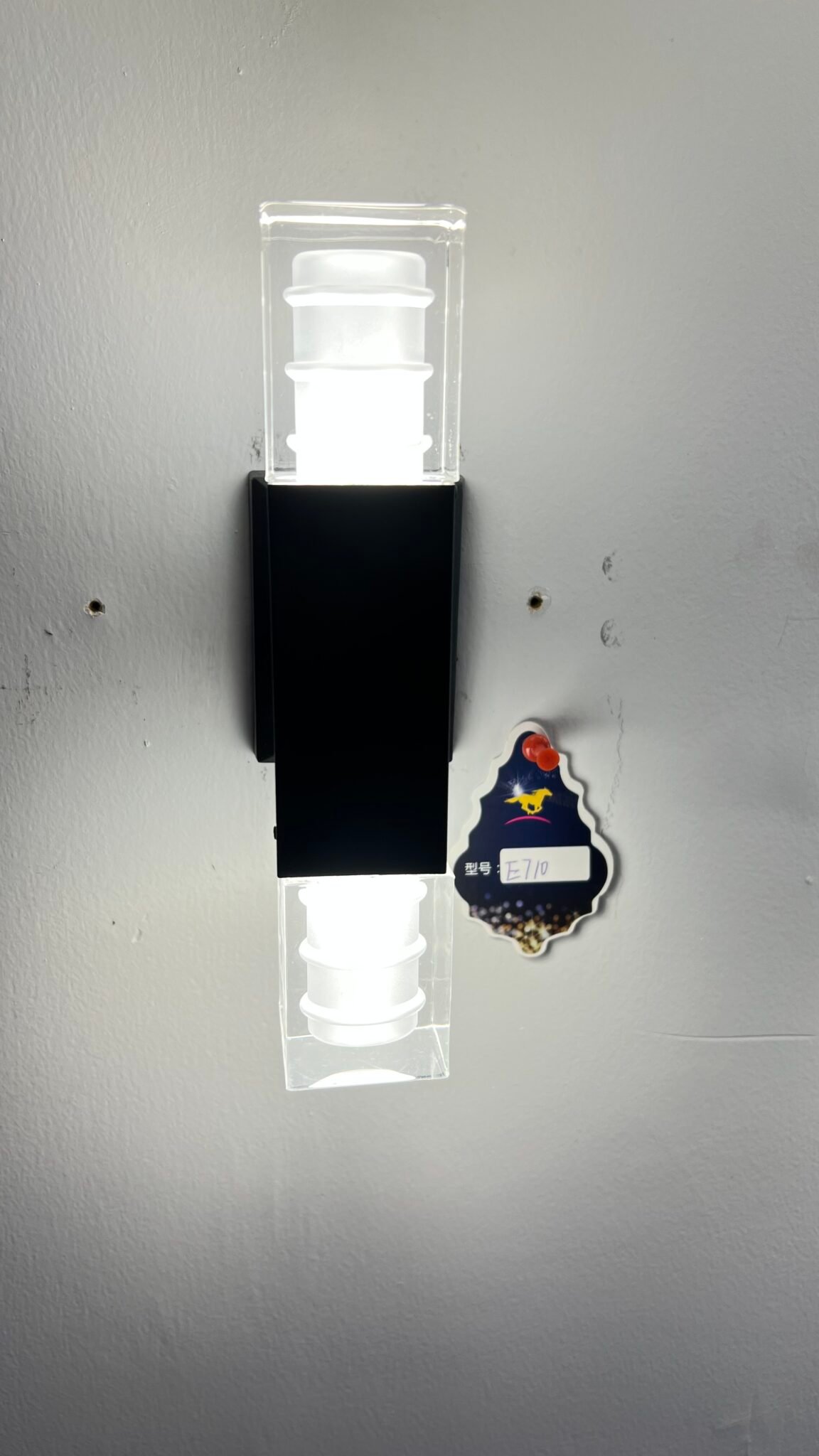 Modern Dual LED Wall Light – Black & Crystal Design