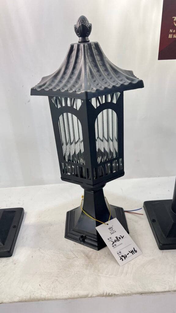 Asian-Inspired Black Outdoor Gate Light – Pagoda Roof Design
