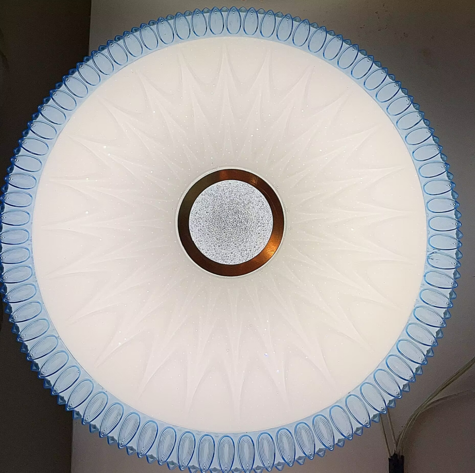 Floral Ceiling Light with Blue Detailing