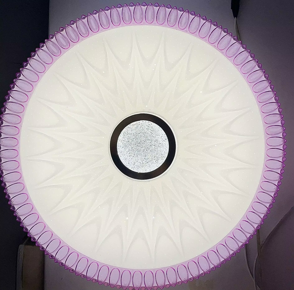 Floral Ceiling Light with Purple Detailing