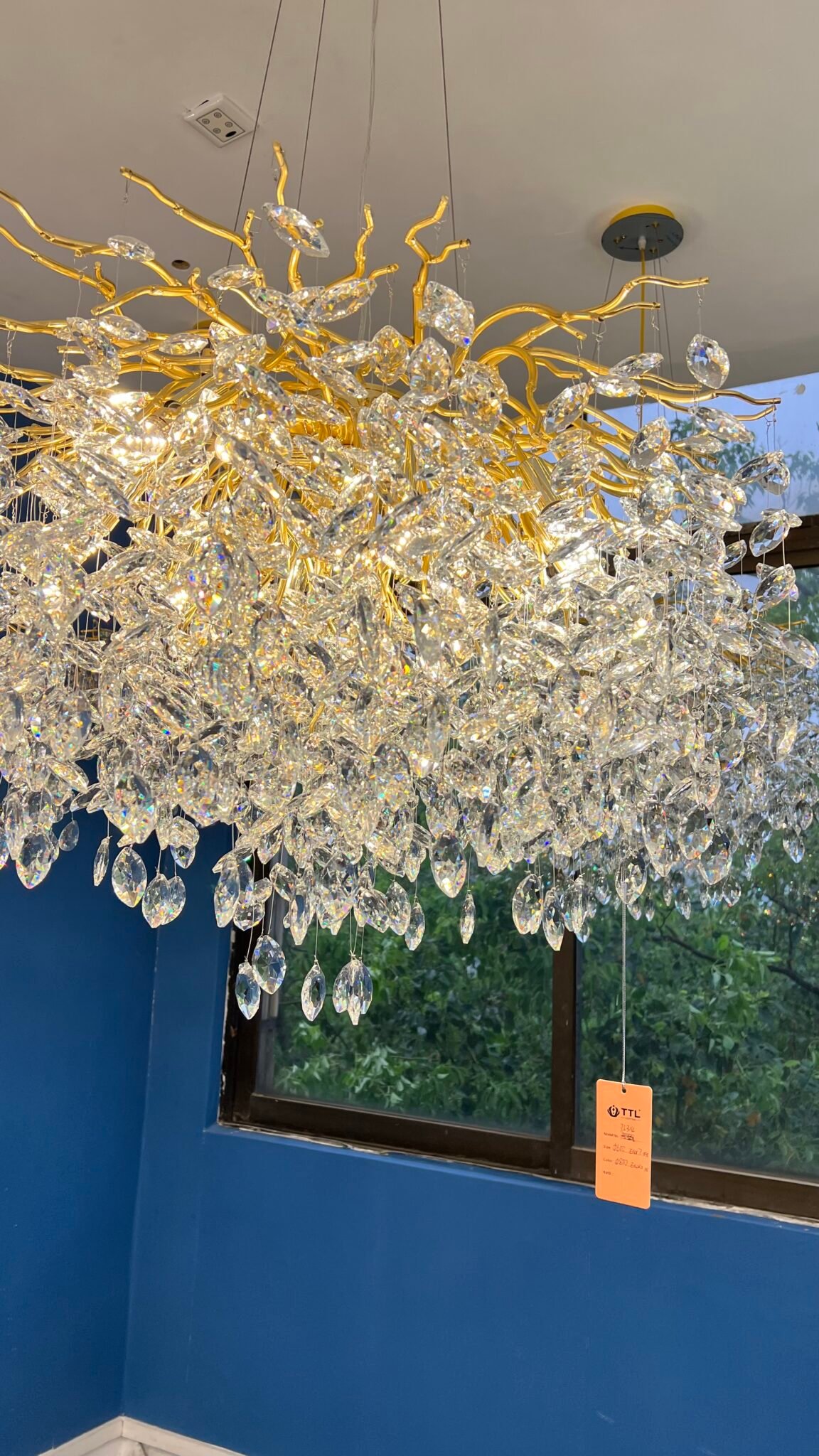 Golden Crystal Tree Chandelier