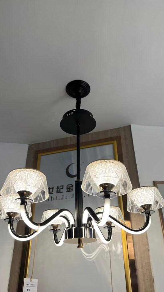 Crystal Fabric Shade Chandelier