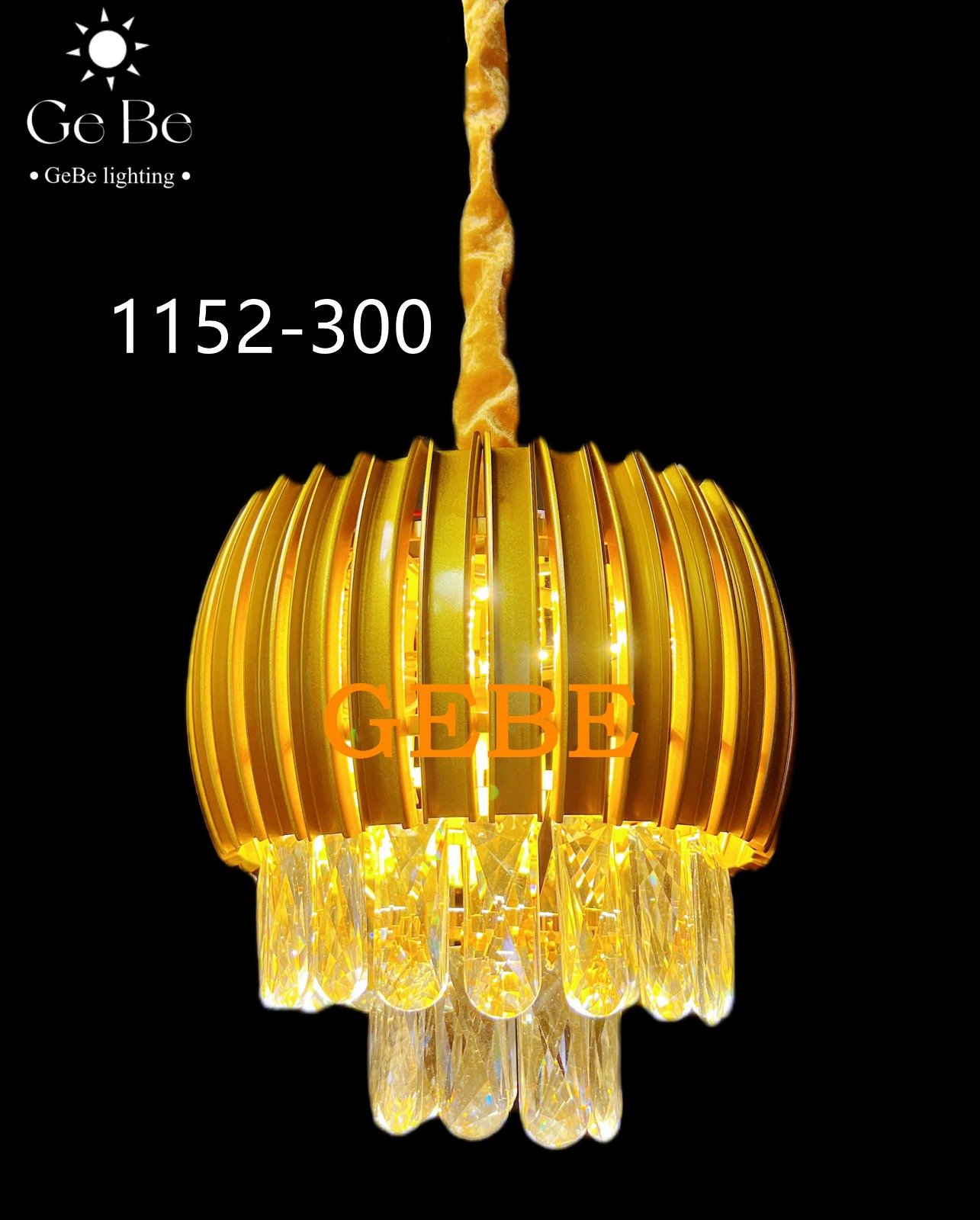 Contemporary Crystal and Metal Pendant Light